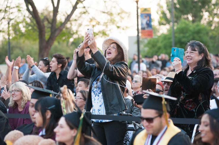 People enjoying Commencement
