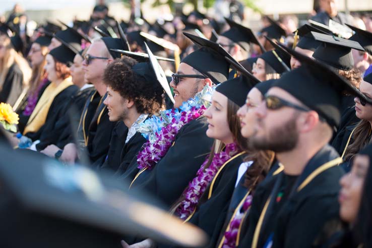 People enjoying Commencement