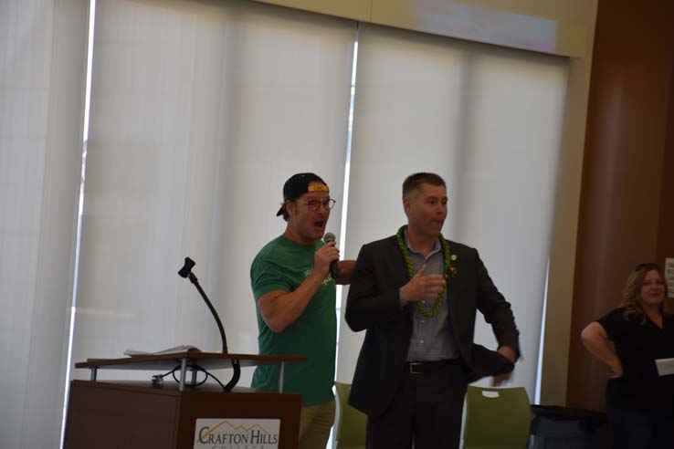 Students enjoying the grad breakfast