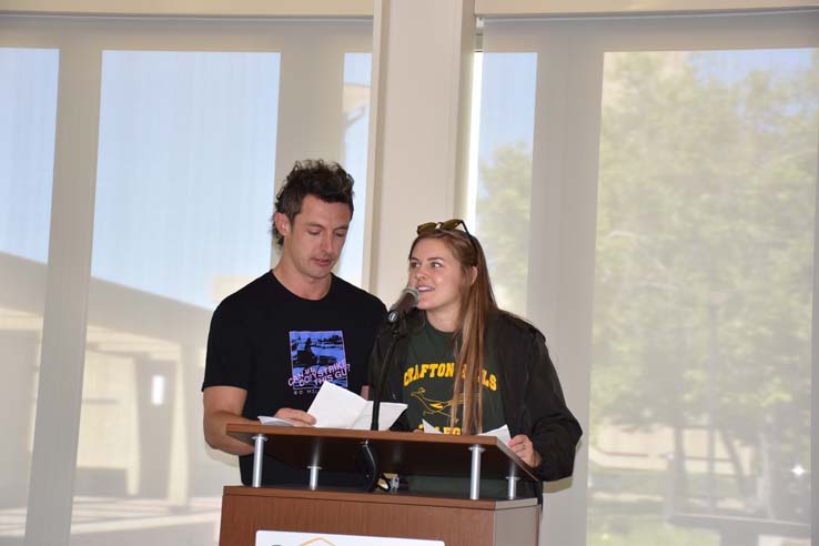 Students enjoying the grad breakfast