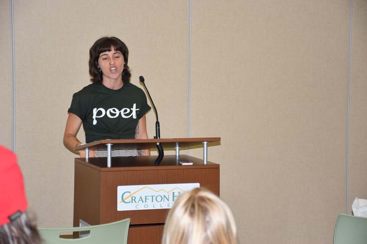 People enjoying Poetry Slam prep