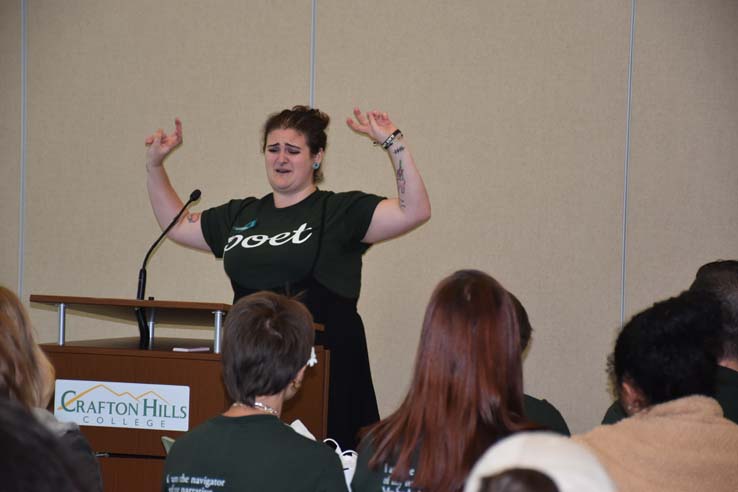 People enjoying Poetry Slam prep