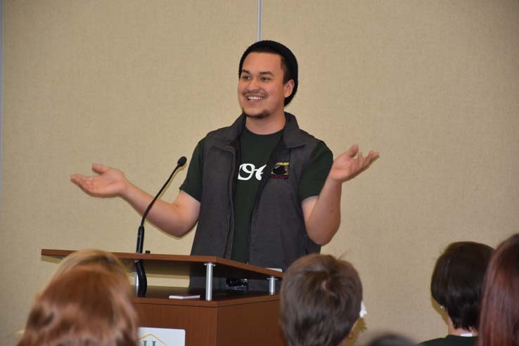 People enjoying Poetry Slam prep