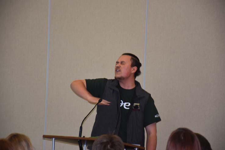 People enjoying Poetry Slam prep