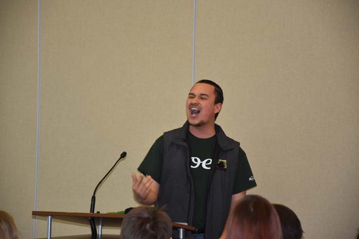 People enjoying Poetry Slam prep