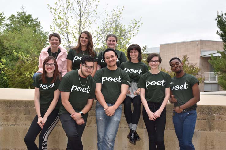 People enjoying Poetry Slam prep