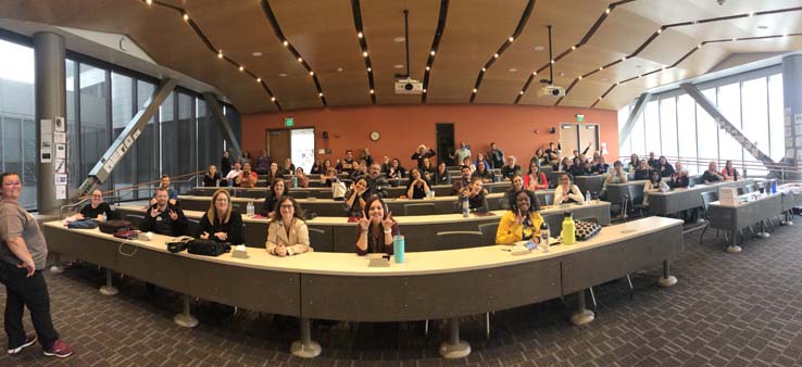 People enjoying the ASL Educator's Conference