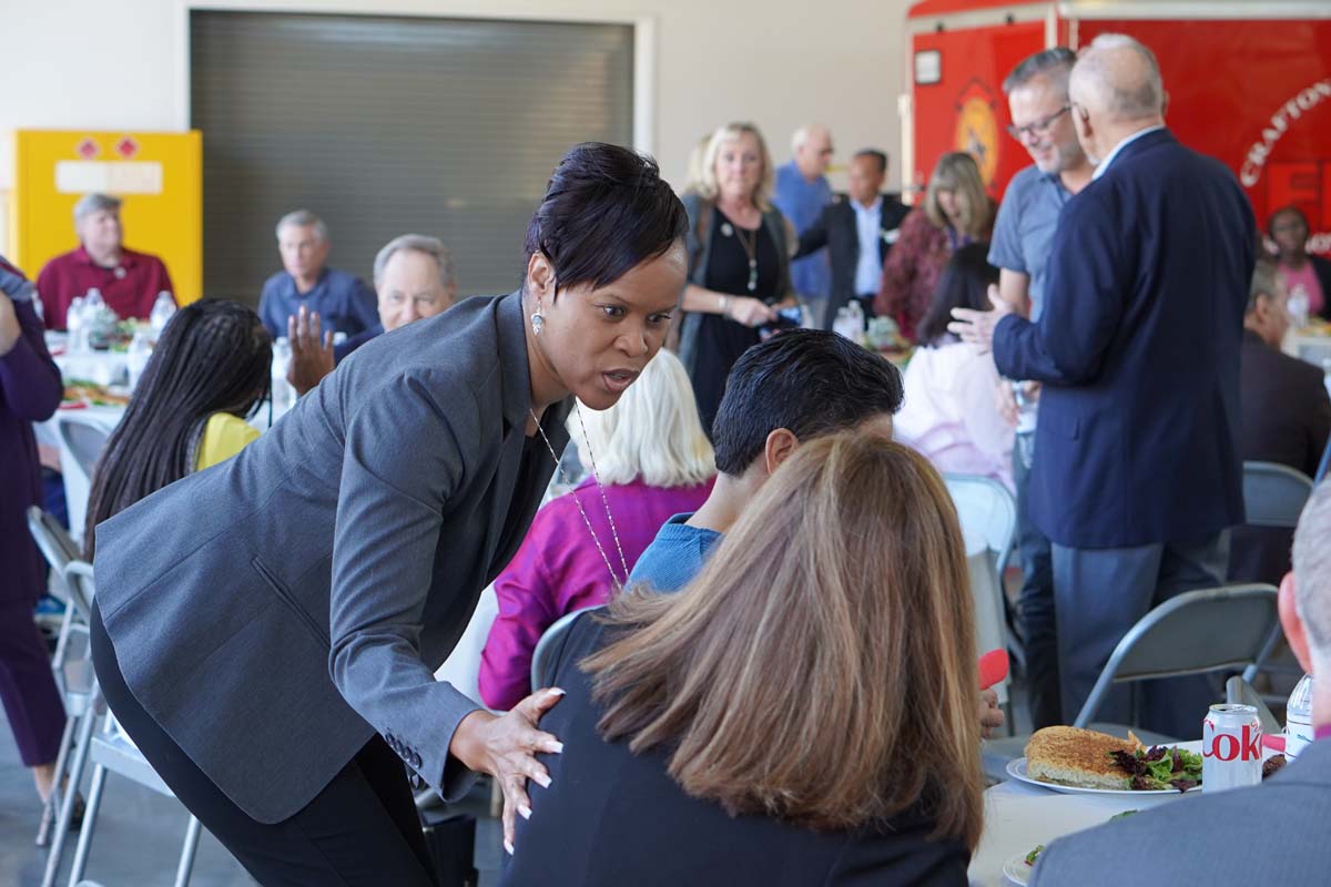 People enjoying the Friends Annual Luncheon