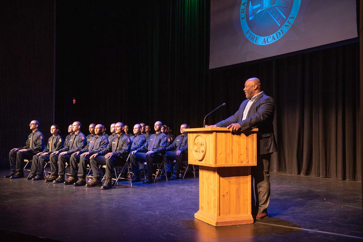People enjoying the Fire Academy graduation