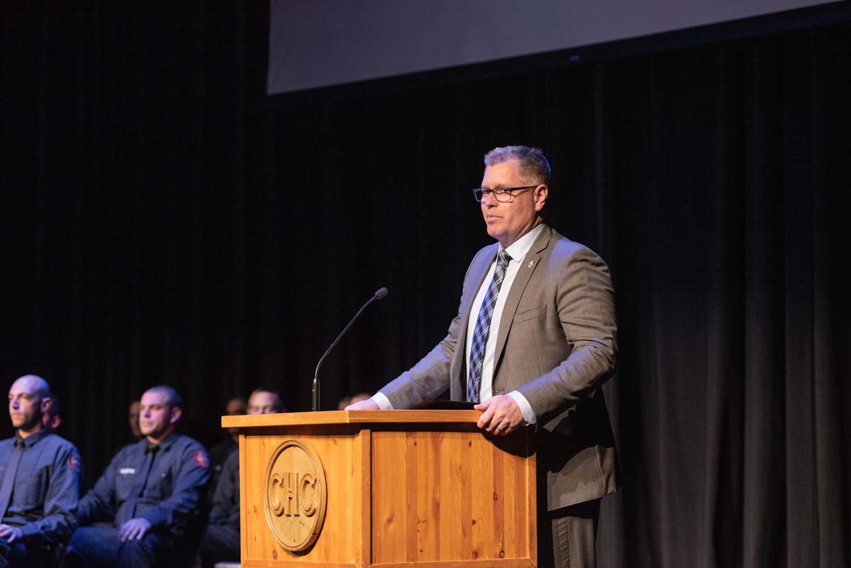 People enjoying the Fire Academy graduation