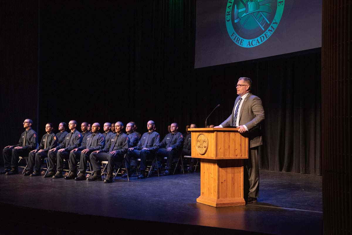 People enjoying the Fire Academy graduation