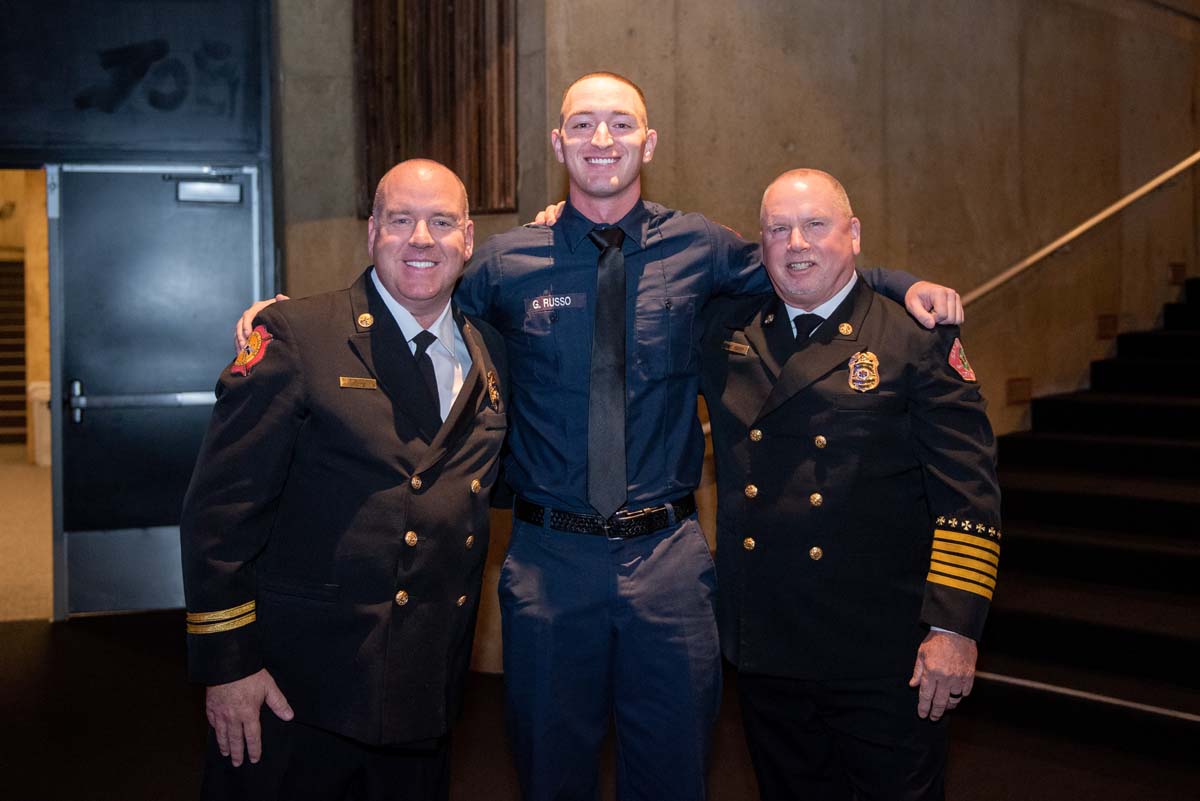 People enjoying the Fire Academy graduation