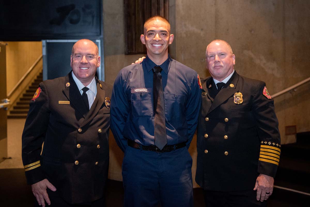 People enjoying the Fire Academy graduation