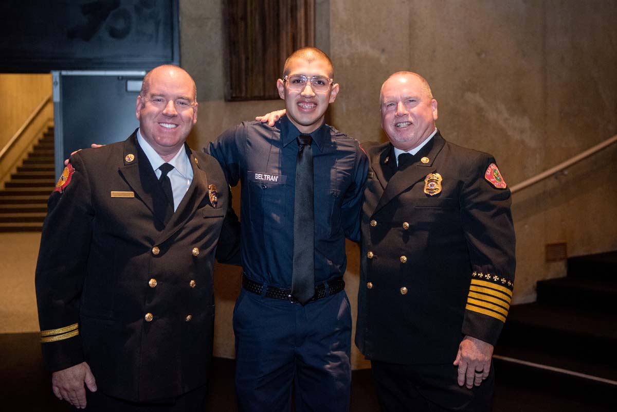People enjoying the Fire Academy graduation
