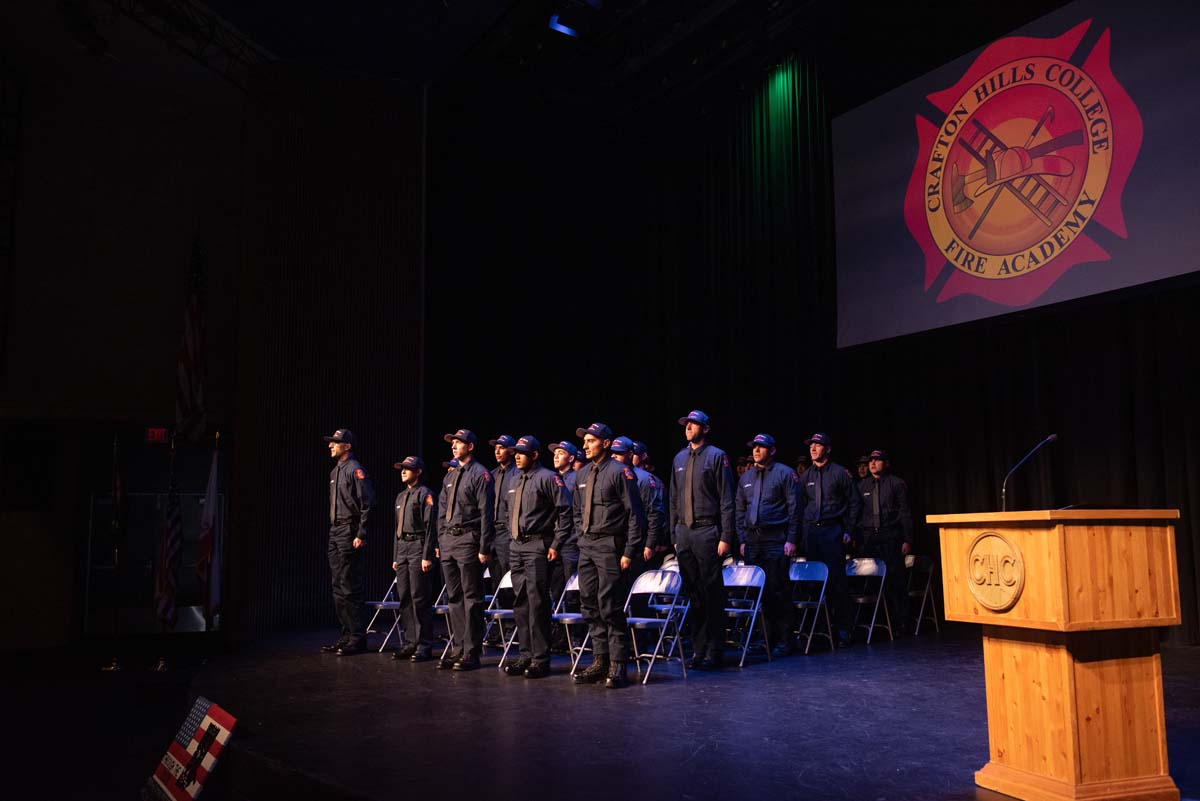 People enjoying the Fire Academy graduation