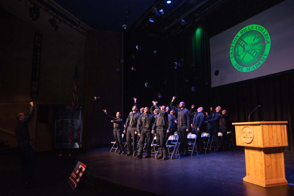 People enjoying the Fire Academy graduation
