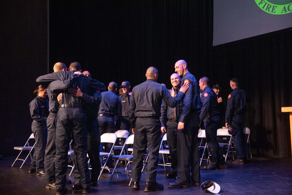 People enjoying the Fire Academy graduation