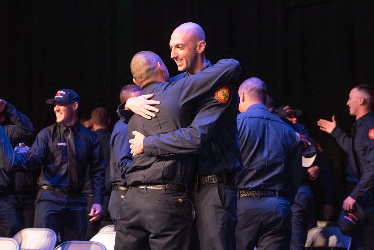 People enjoying the Fire Academy graduation