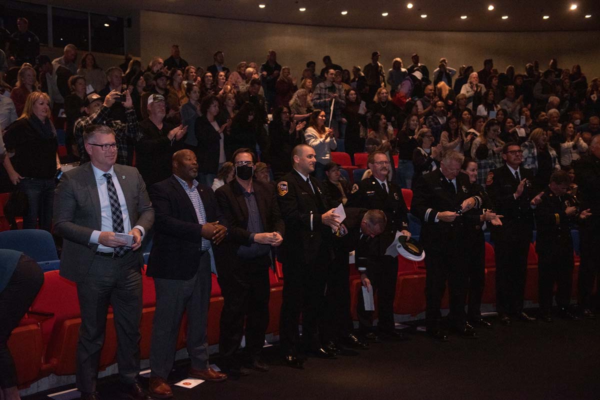 People enjoying the Fire Academy graduation