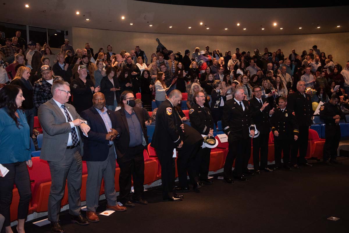 People enjoying the Fire Academy graduation