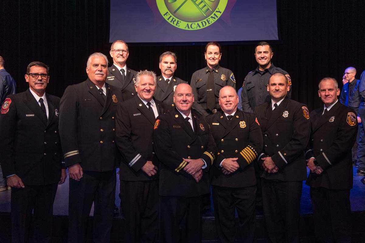 People enjoying the Fire Academy graduation