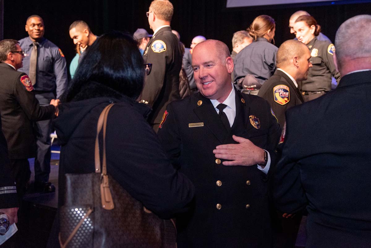 People enjoying the Fire Academy graduation