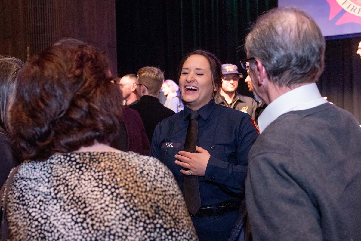 People enjoying the Fire Academy graduation