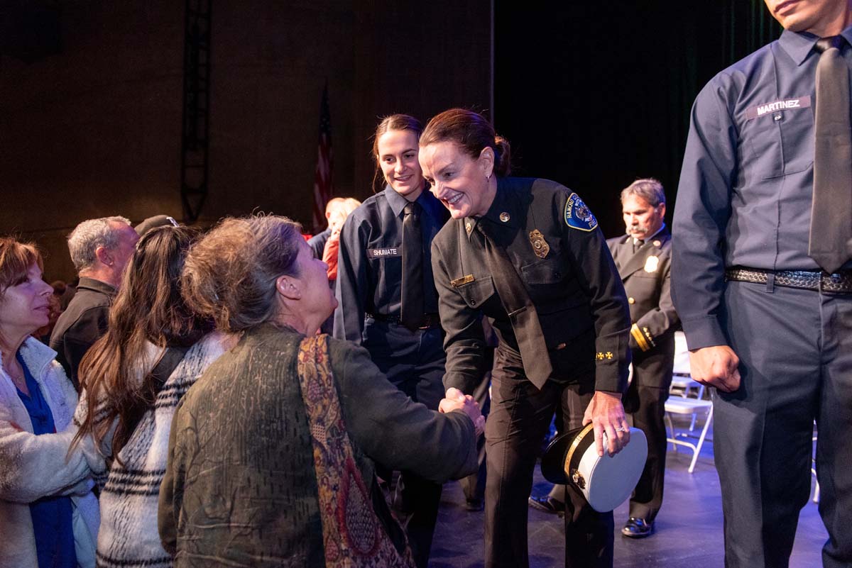 People enjoying the Fire Academy graduation