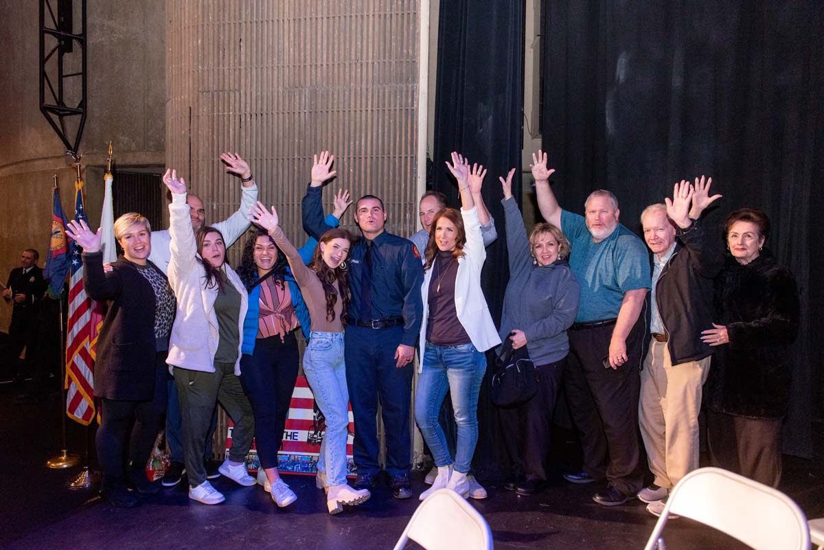 People enjoying the Fire Academy graduation