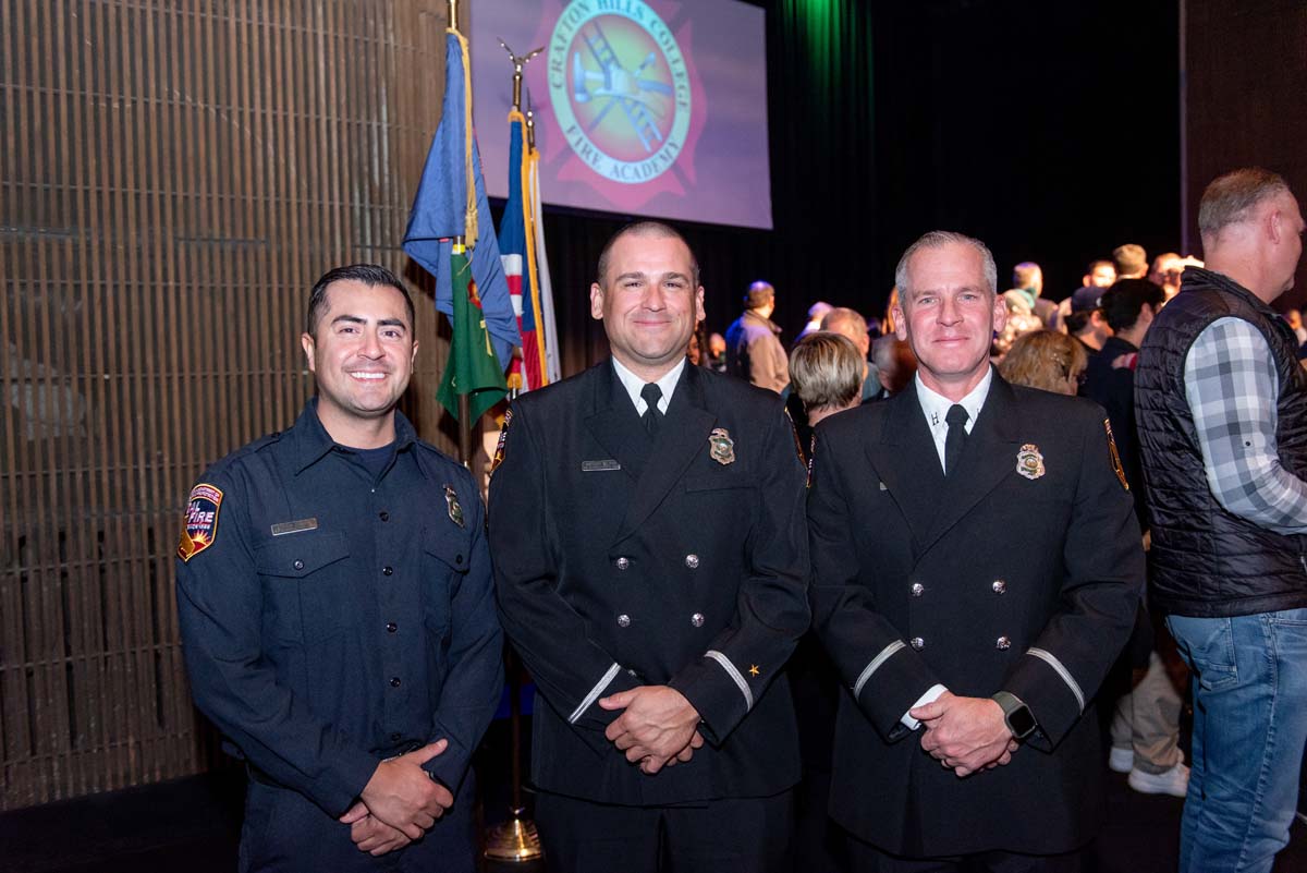 People enjoying the Fire Academy graduation