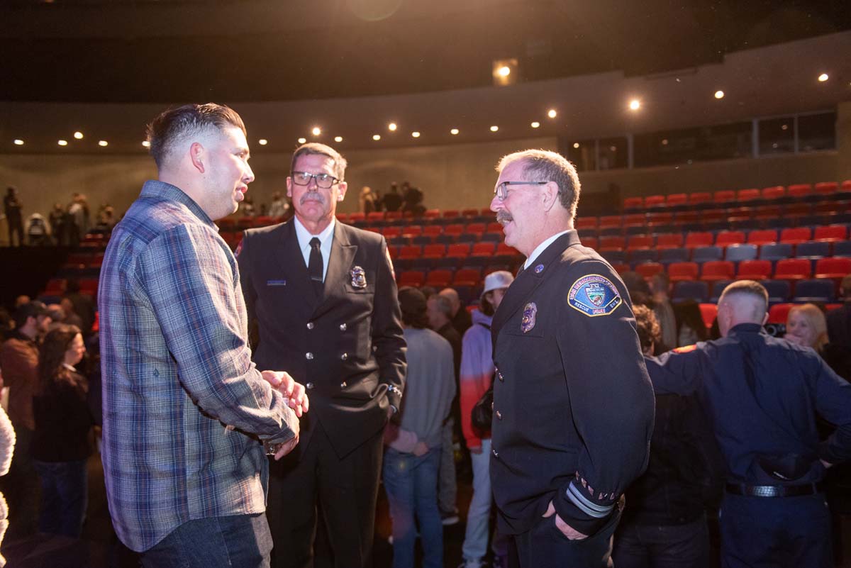 People enjoying the Fire Academy graduation