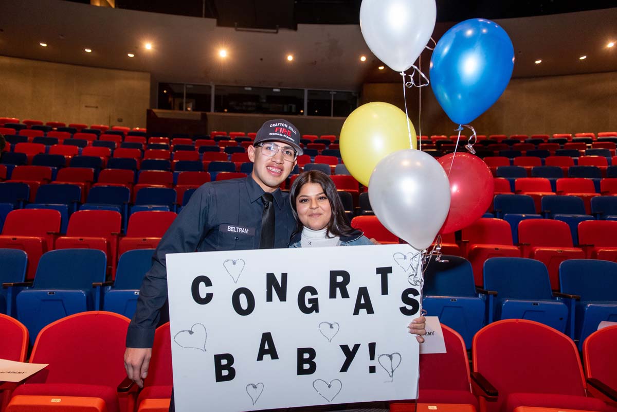 People enjoying the Fire Academy graduation