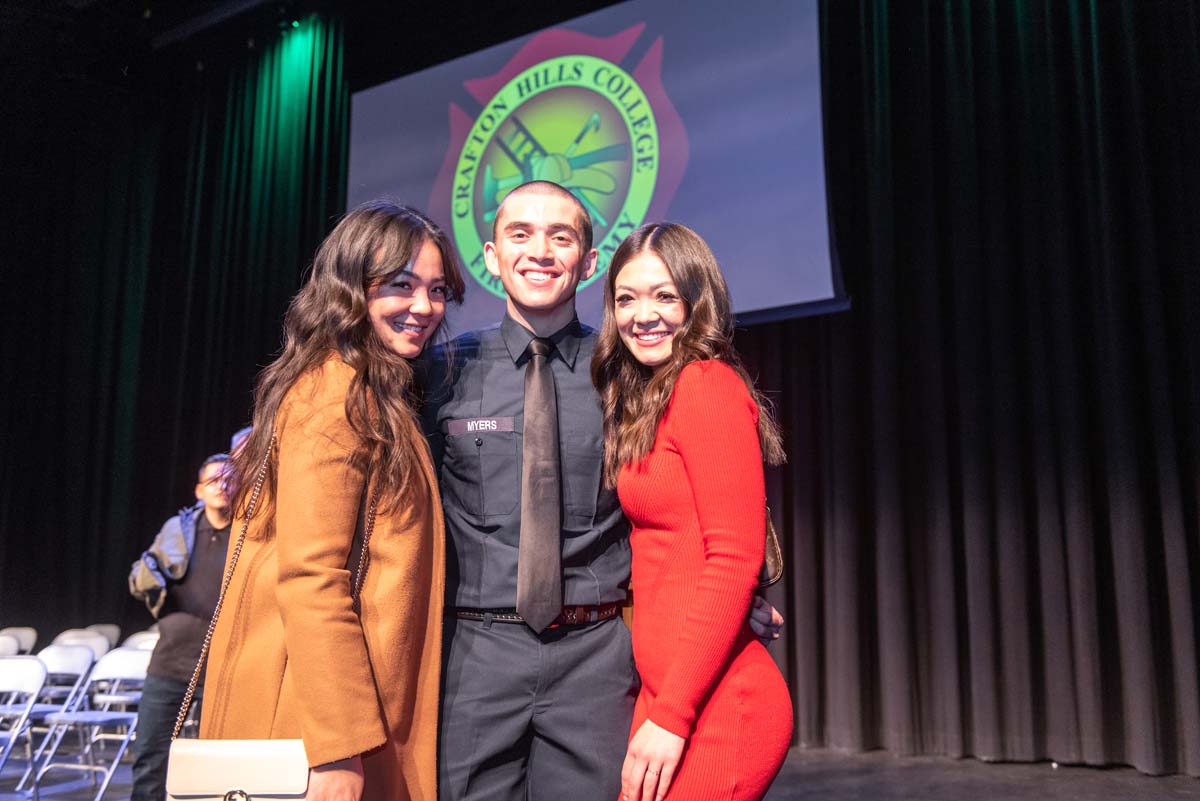 People enjoying the Fire Academy graduation