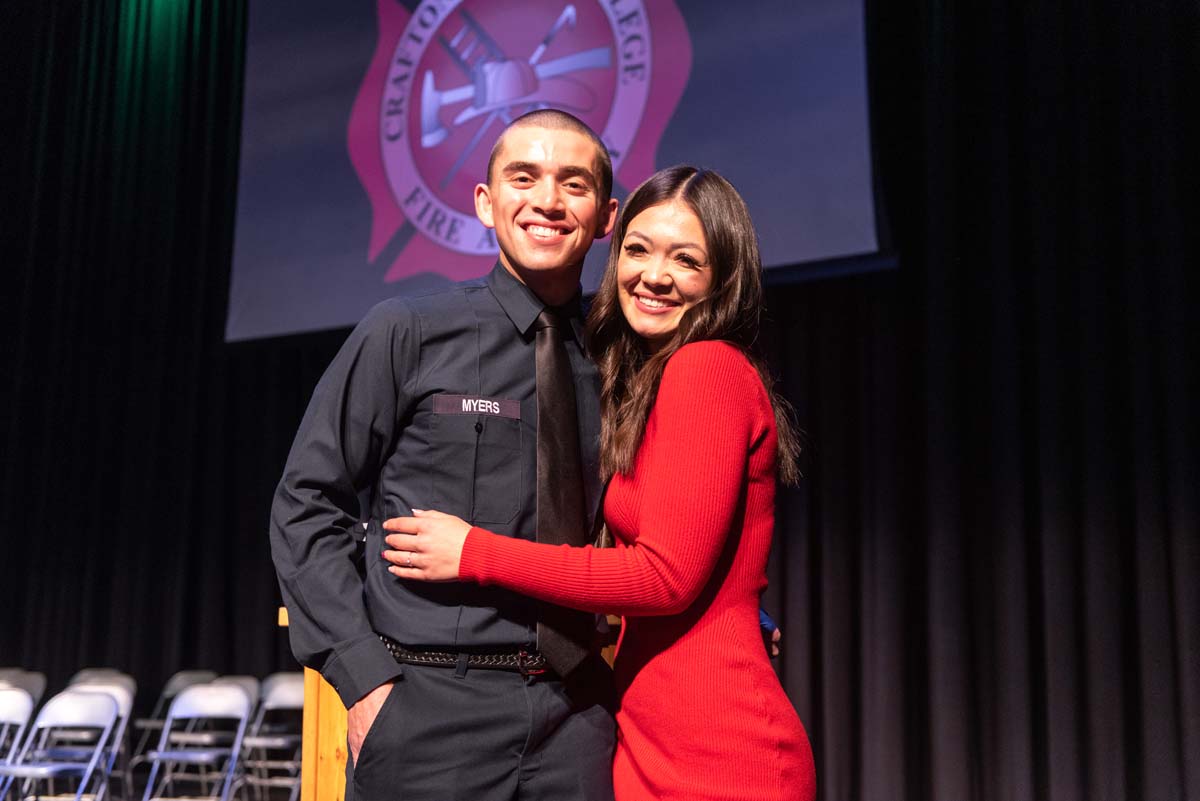 People enjoying the Fire Academy graduation
