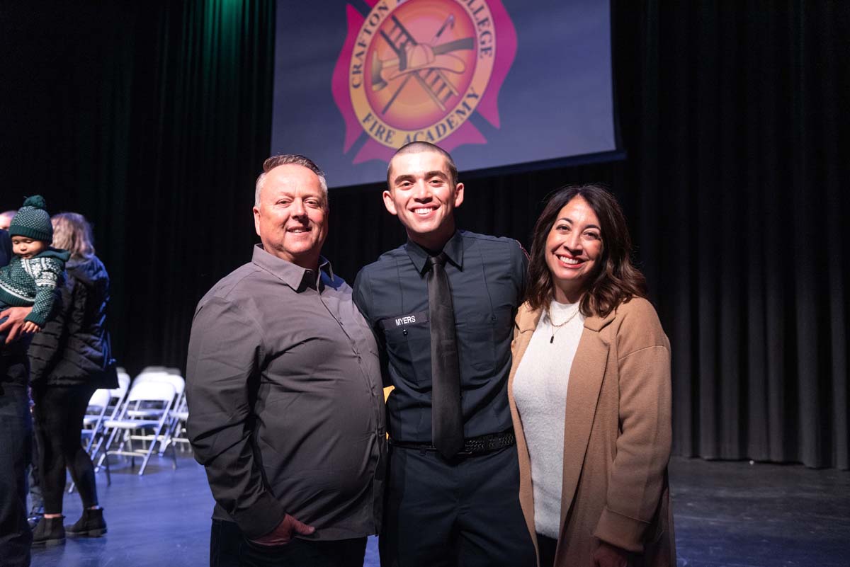 People enjoying the Fire Academy graduation
