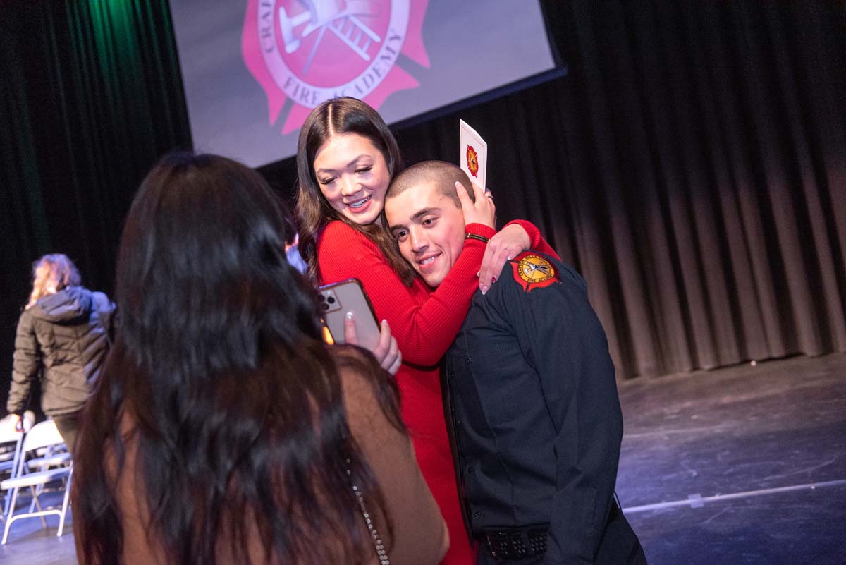 People enjoying the Fire Academy graduation