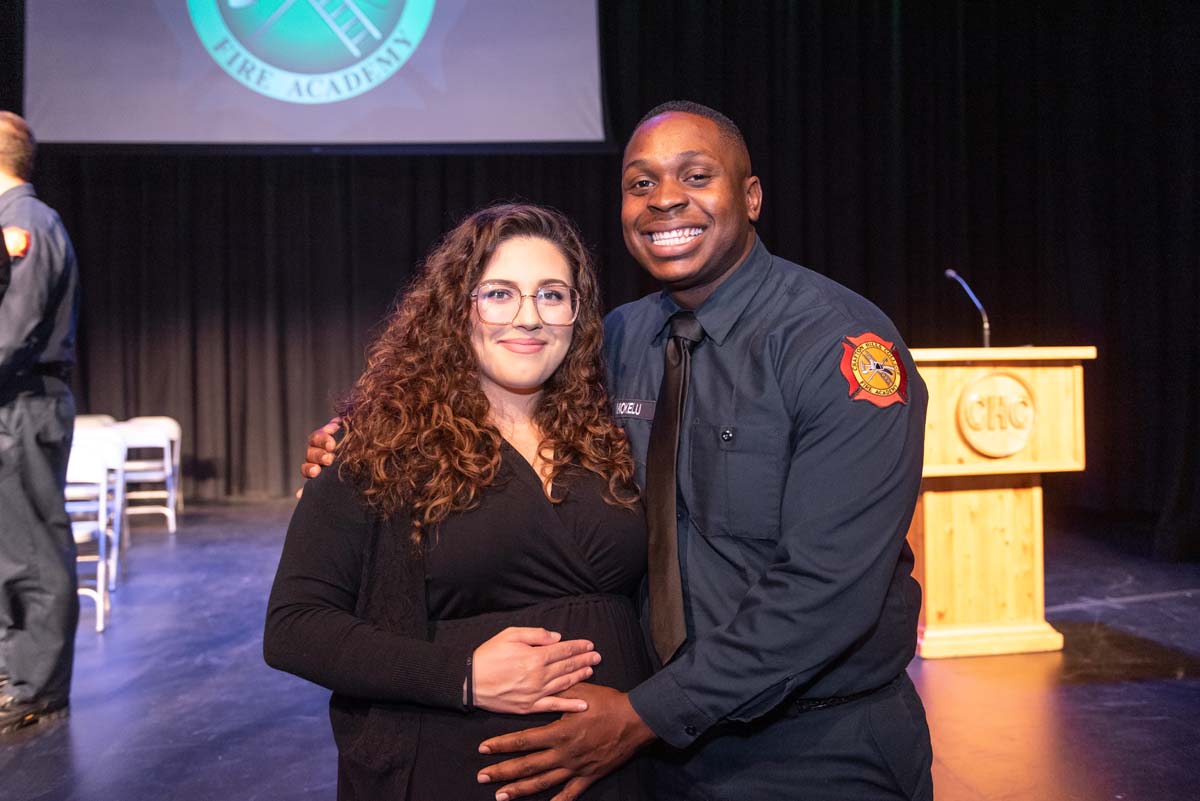 People enjoying the Fire Academy graduation