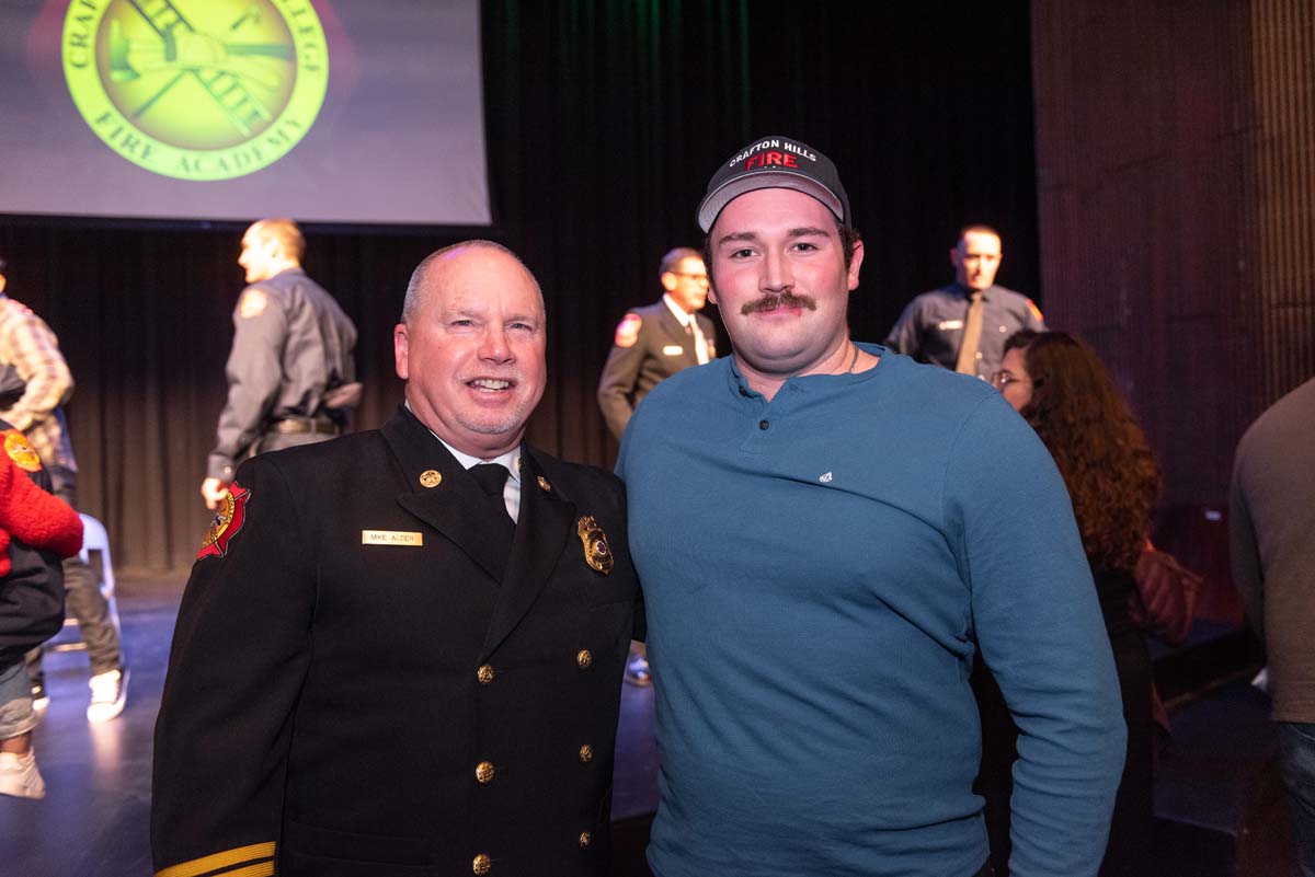 People enjoying the Fire Academy graduation