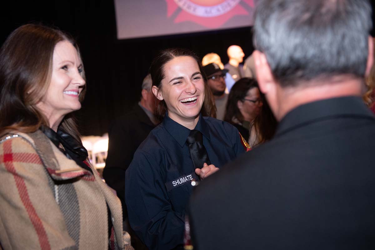 People enjoying the Fire Academy graduation