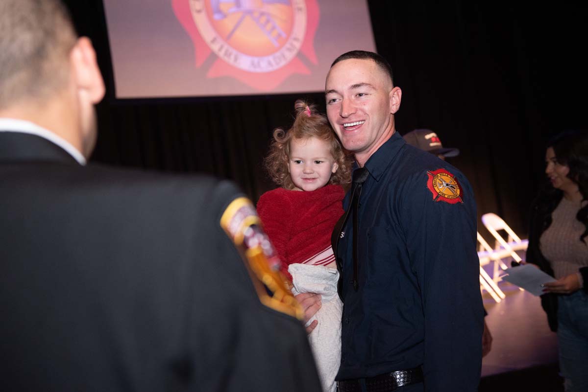 People enjoying the Fire Academy graduation