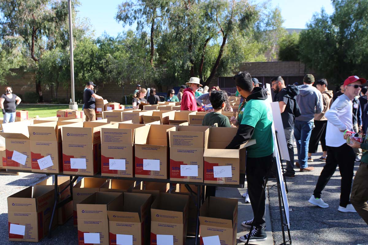 People at the food drive