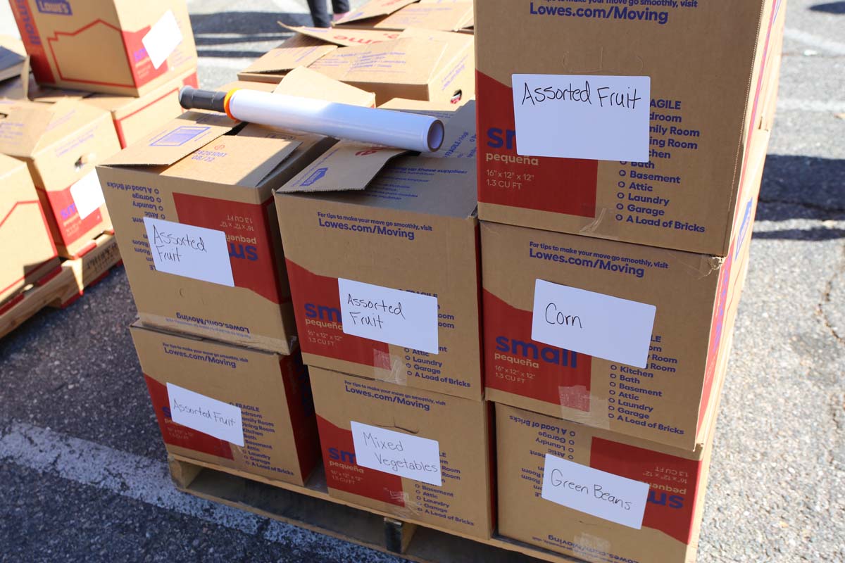 People at the food drive