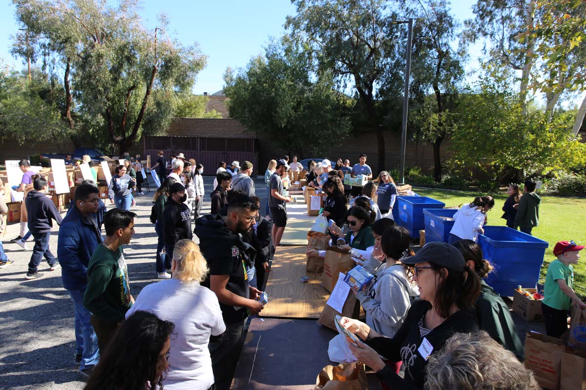 People at the food drive