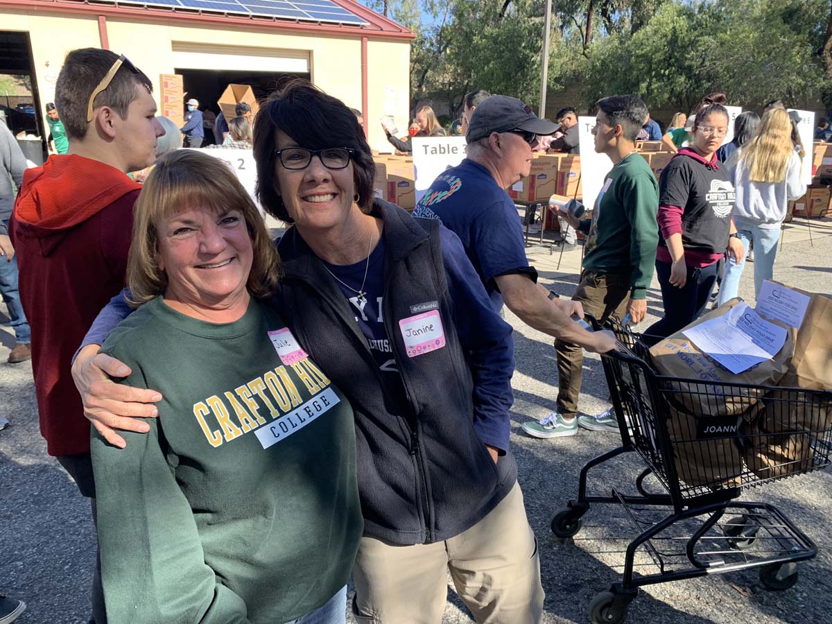 People at the food drive