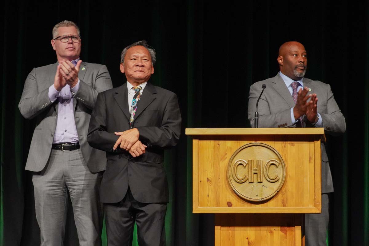 People enjoying the Paramedic Graduation