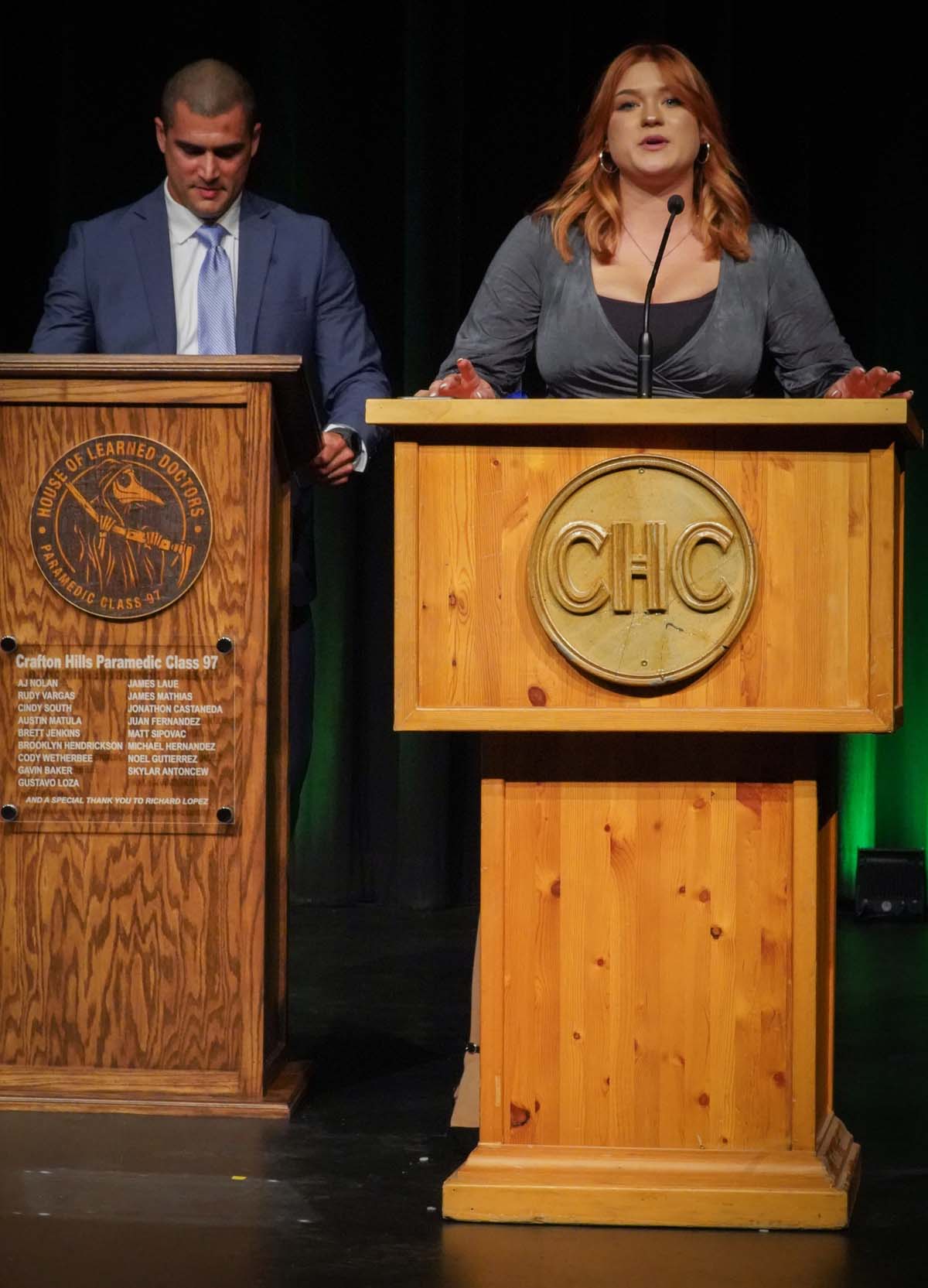 People enjoying the Paramedic Graduation
