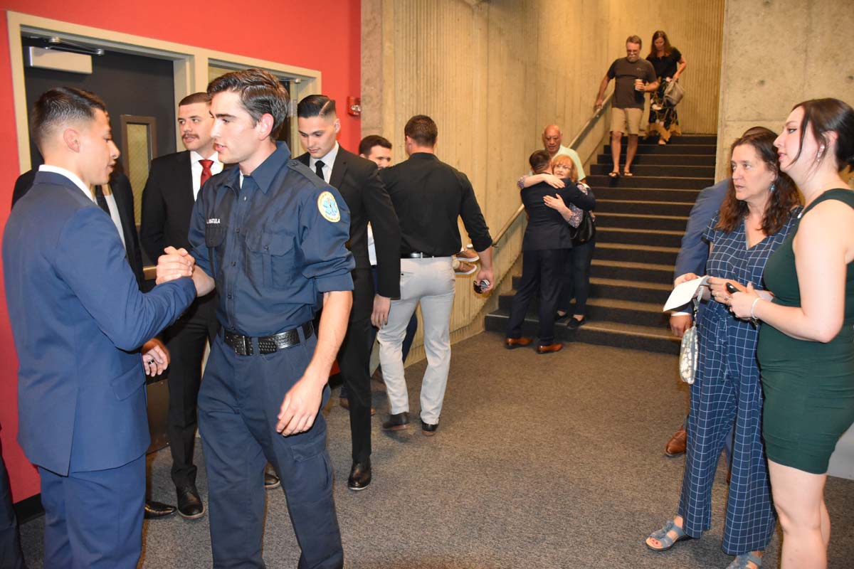 People enjoying the Paramedic Graduation