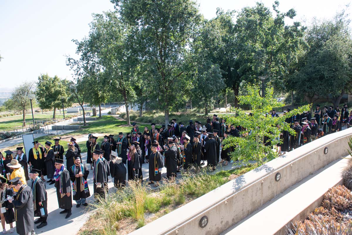 People enjoying Commencement
