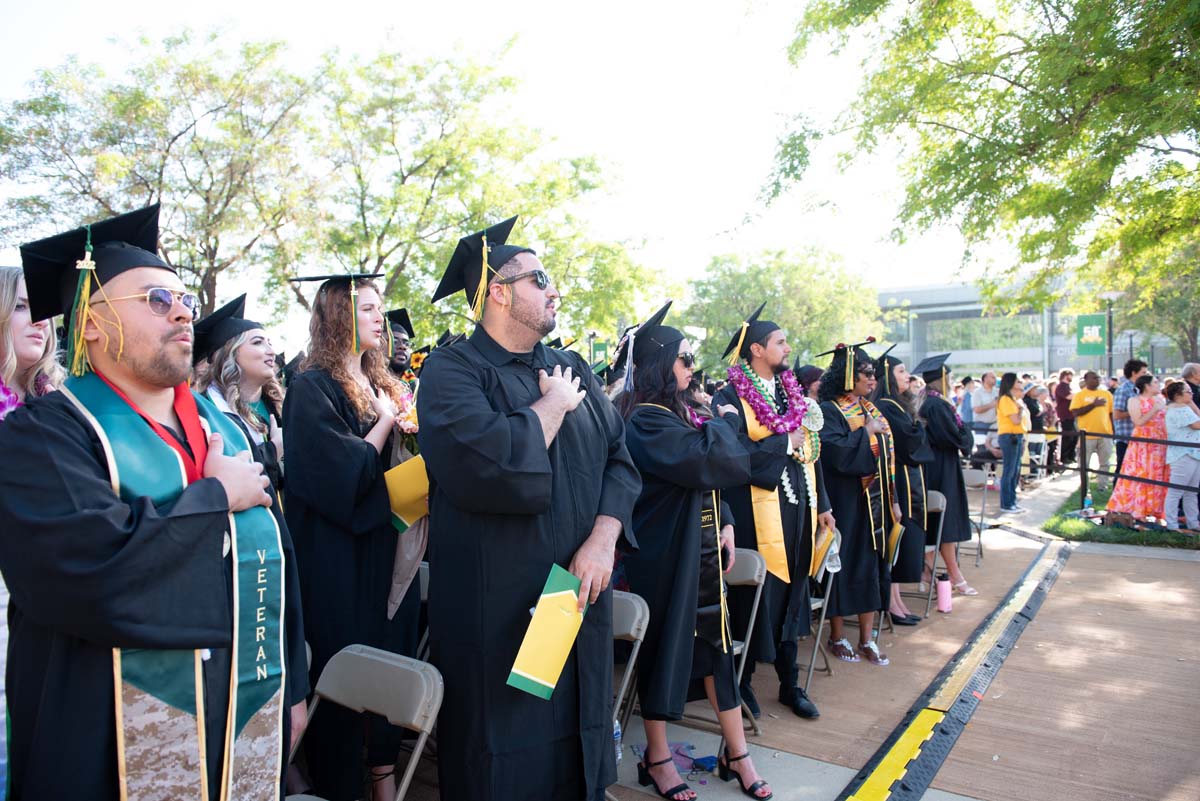 People enjoying Commencement