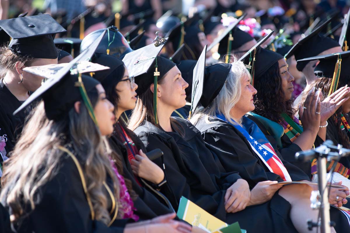 People enjoying Commencement